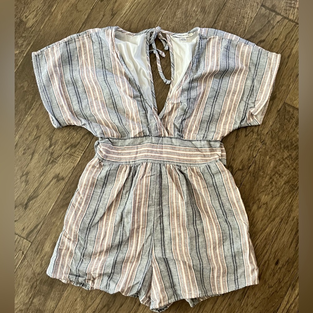 American Eagle Striped Romper